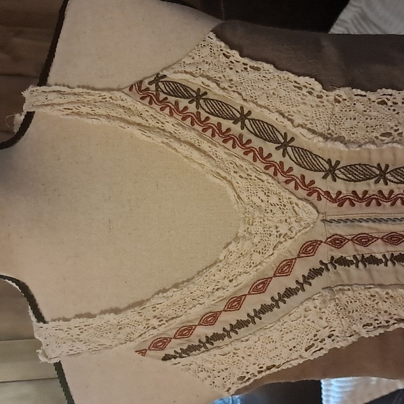 Ryu Bohemian Crochet Trim Embroidered Sleeveless Mini Dress Size S - Picture 7 of 12